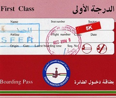 Oman Air boarding pass