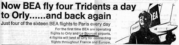 BEA Tridents to Paris
