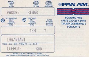 Pan Am boarding pass