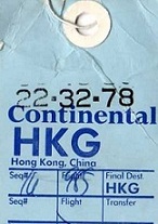 Continental baggage tag